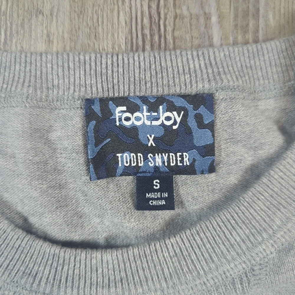 FootJoy x Todd Snyder Sweater Men's Small Grey White Striped Cashmere Blend
